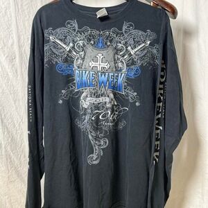 Vtg Y2K 2011 Mens Large Daytona Beach Bike Week‎ Tribal Long Sleeve T-Shirt XL